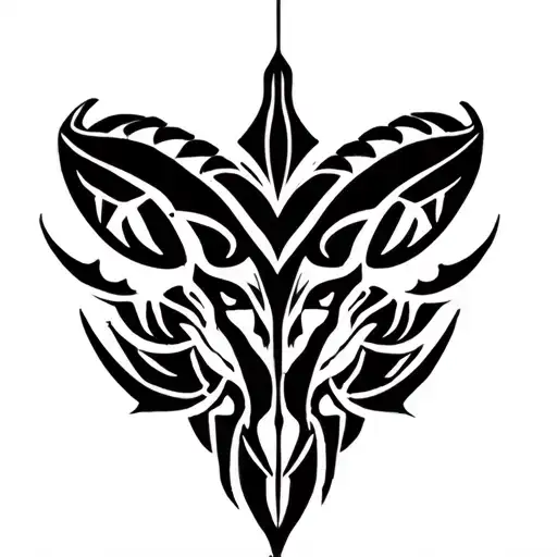 Aries Tribal Tattoo Stencil