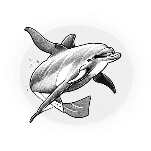 Dolphin Wrapped With Colorectal Cancer Ribbon