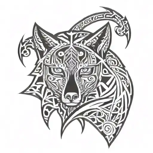 Lone Wolf Majenta Eyes Looking Norse Mythology