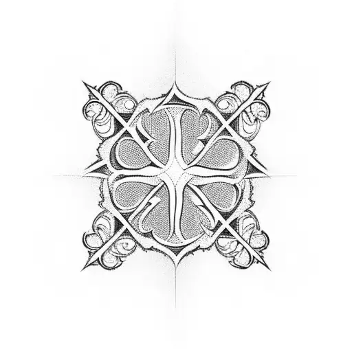 Lace Christian Cross Of Gothic Style