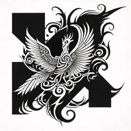 Pheonix With Triqueta Symbol