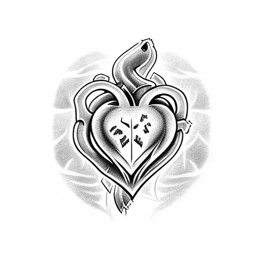 Heart With A Demon Tail And The Inscription Whore