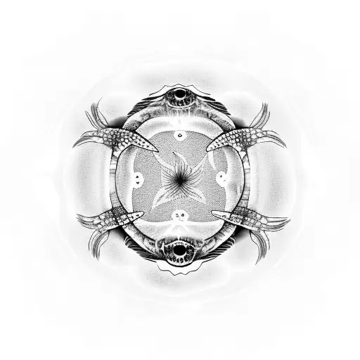 Jellyfish And Sea Turtle Yin And Yang