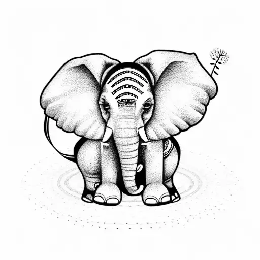 Elephant With Alzheimers Ribbon