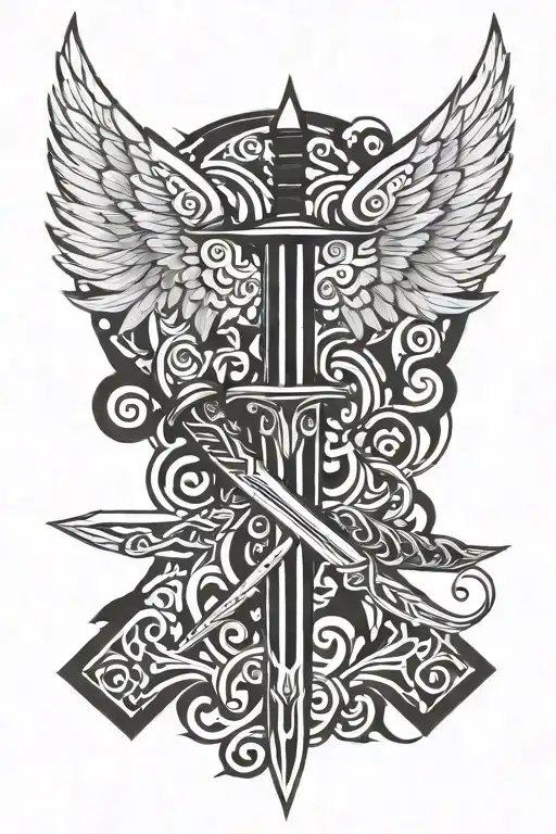 Wings And Sword Wrapped