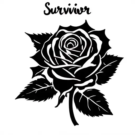 Rose Growing With Word Survivor With A Semi Colon