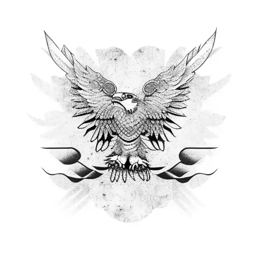 Eagle With Chinese Calligraphy Saying Loyalty