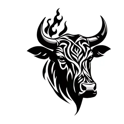 The Head Of A Bull -Style Bull With Fire Is Smaller Than Details