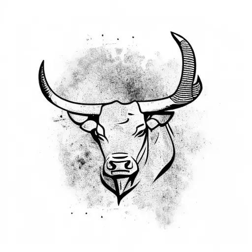 Bull Logo Graffiti Style Simple Neck