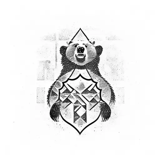 Bear With An Axs And Shield