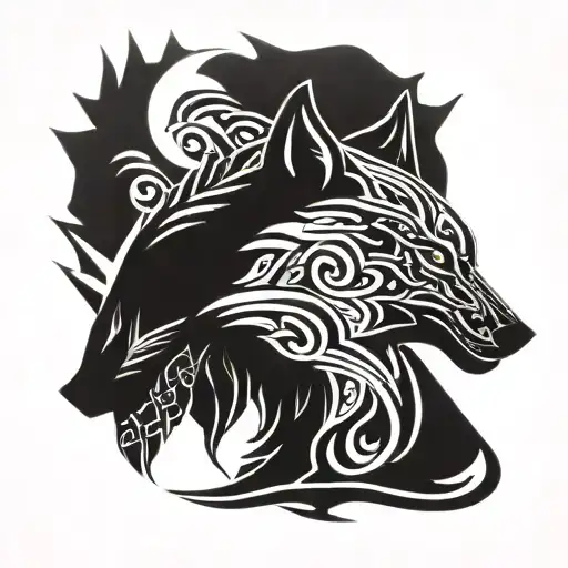 Turkic Myth Featuring Grey Wolf Howling