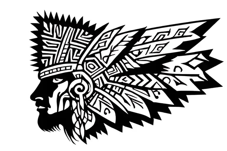 Aztec Warrior Armband On Bicep Tatto Design