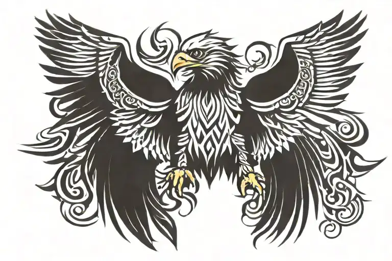 Symmetrical Eagle Wings Out