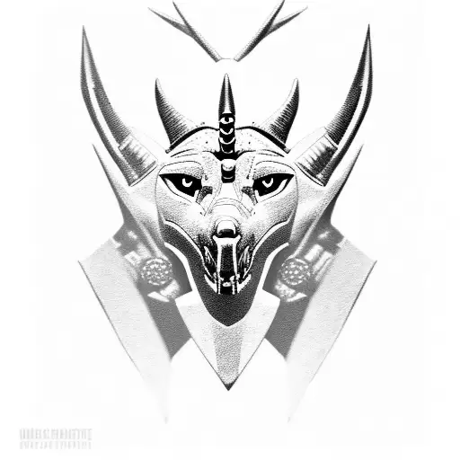 Armoured Anubis Bust With Ankh