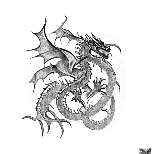 Long Scaly Black Dragon