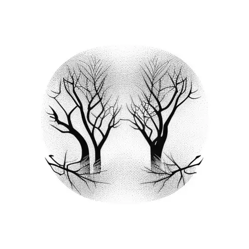 Tribal Chest Lines Side Forest