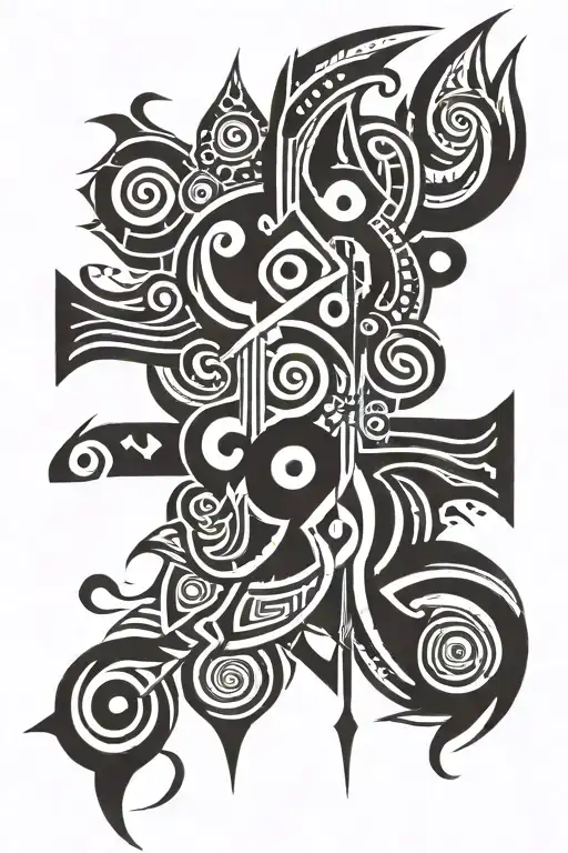 A Crazy Tribal Design Combining Elements