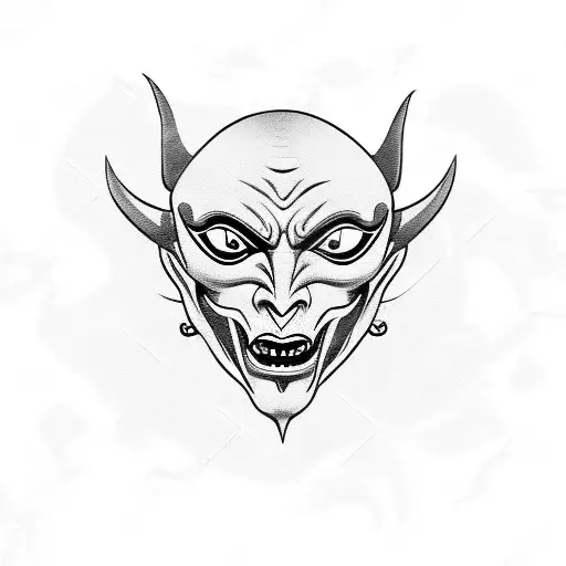 Demon With Guy Faux Mask Appearing From Shadows