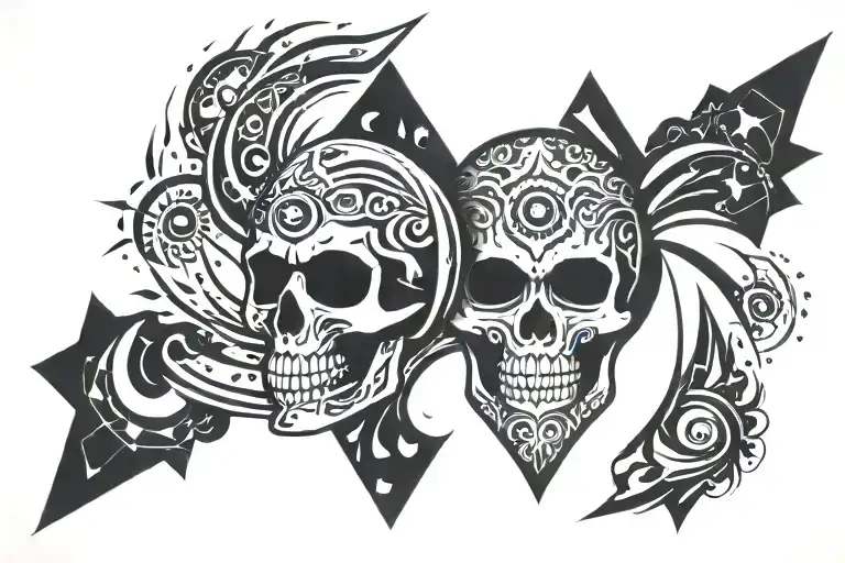 Skull Eye Galaxy Filled Sky