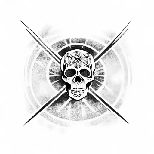 Skull With Radiation Symbol