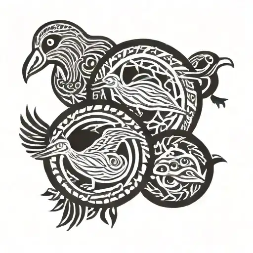 Duck Otter And Sloth In Circle