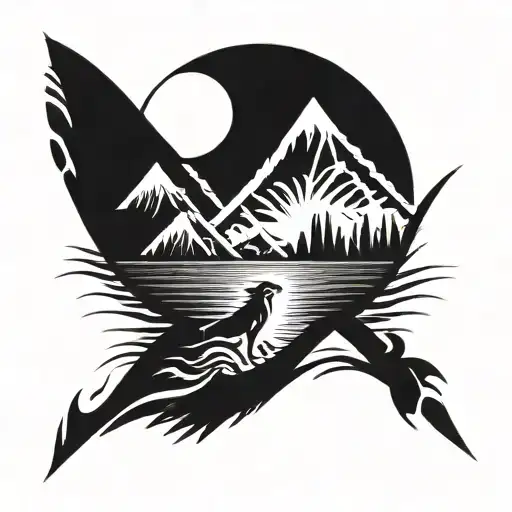 Run Mountain Water Sun Rising