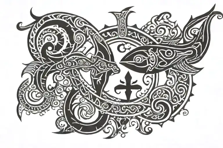 Cross And Pisces Zodiac Sign