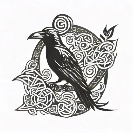 Celtic Knot Crow Perched