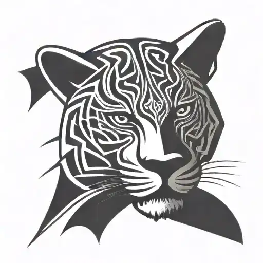 Celtic Knot Black Panther Head