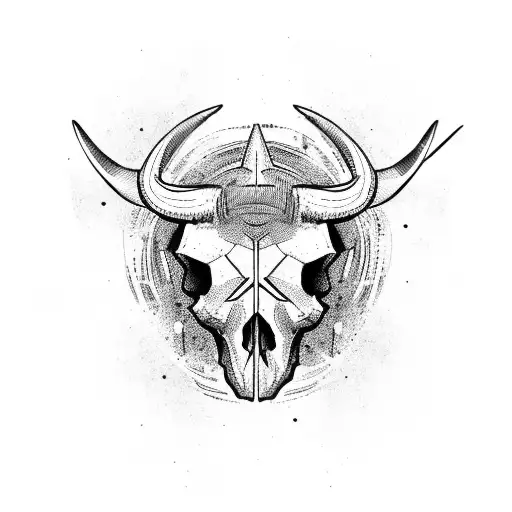 Skull Of A Taurus In A T Shape