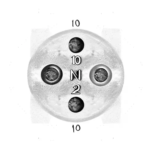 Two Small Moons Facing Each Other And The Date 10 July 2023 In Roman Numerals Written Underneath It