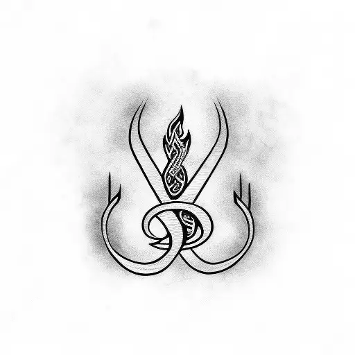 Band Tattoo Eith Fire Runes