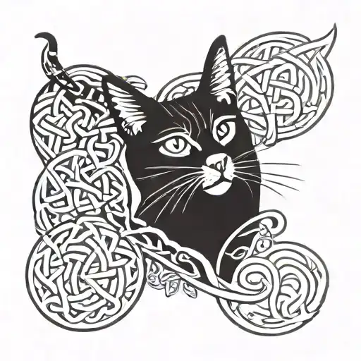 Celtic Knot And Thai Cultural Design With Cats And Tottenham Hotspur