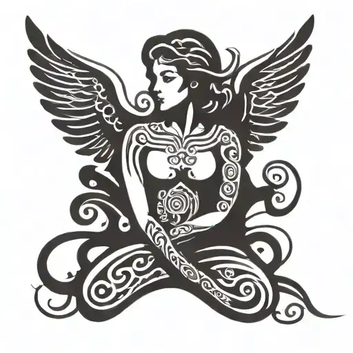 Simple Angel With 1979 Calligraphy Under It