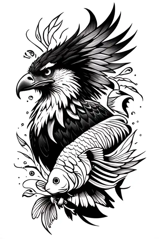 Eagle And Fish And Clown Fish