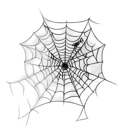 Spiderweb Tattoo With A Rose On The Side