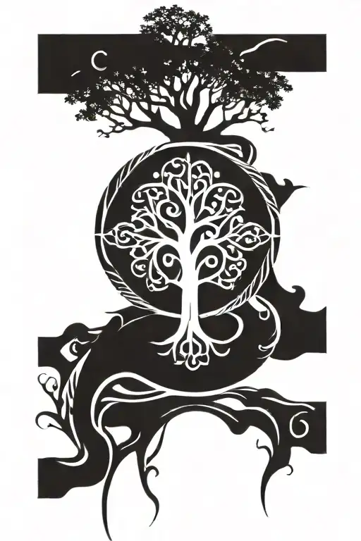 Tree Of Life Family Tribal Patterns Celtic Cross
