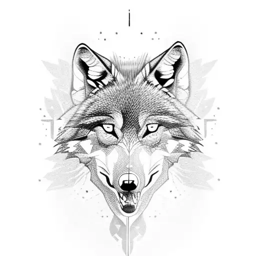 Alpha Wolf With Its Pack