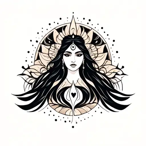 Woman Inspired Design Incorporating Elements Of Universal Love And Spiritual Symbols