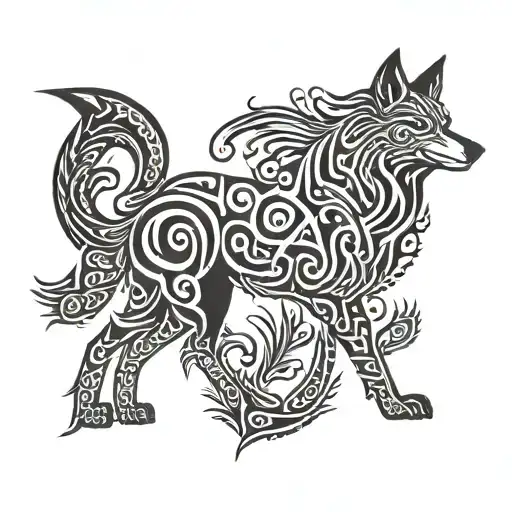 Virgo Tribal Inside Tribal Wolf
