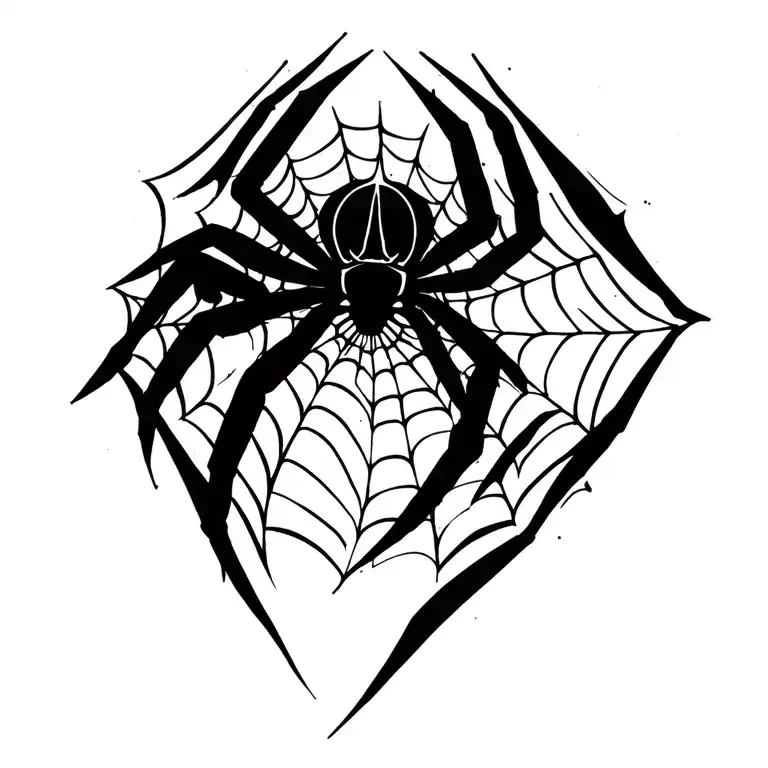 Spiderweb And Blackwidow Spider