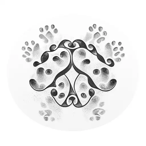 8 Dog Pawprints On A Vine