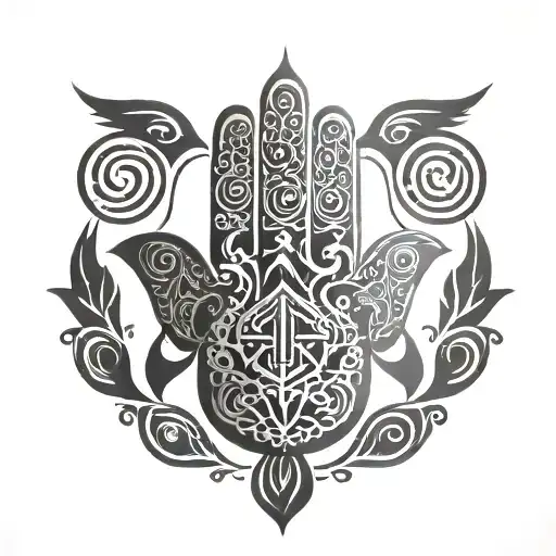 Hand Of Fatima Integrating Tribals To Occupy The Entire Pectoral