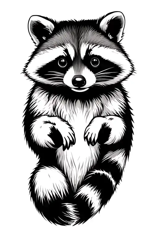 Raccoon In Paw Print