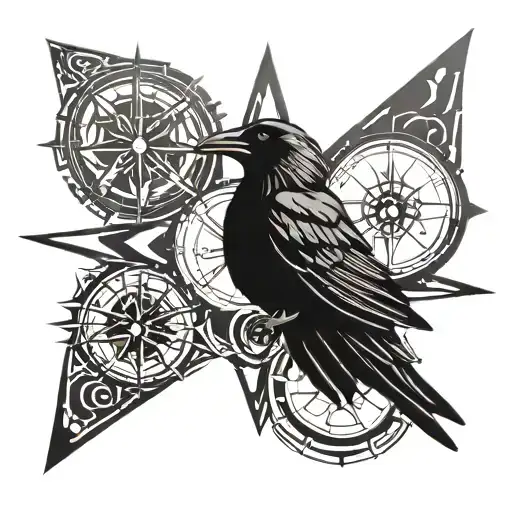 Raven On Compass