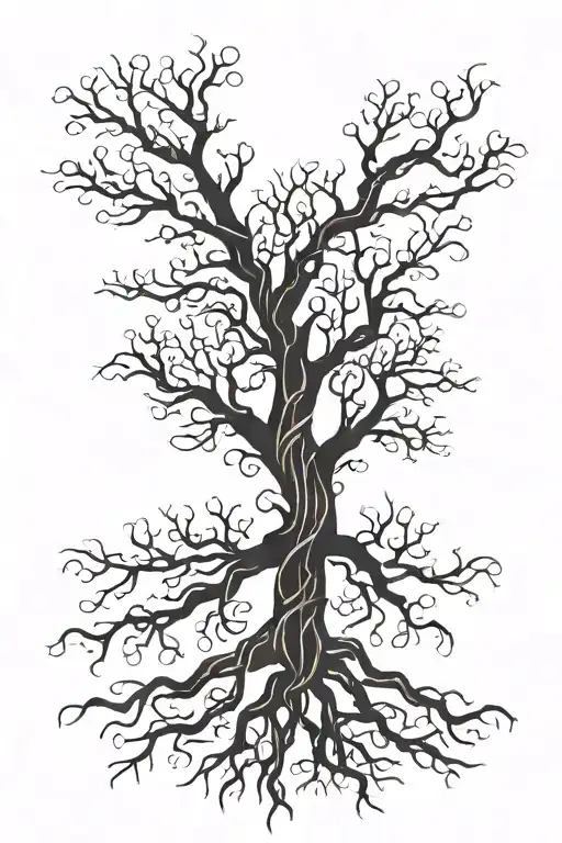 Tree Without Leaves And With Roots