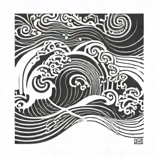 A Minimalist Wave Design Symbolizing The Ocean And Freedom