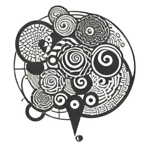 5 Circles Arranged Vertically With Fourth Circle Thinker Than The Rest