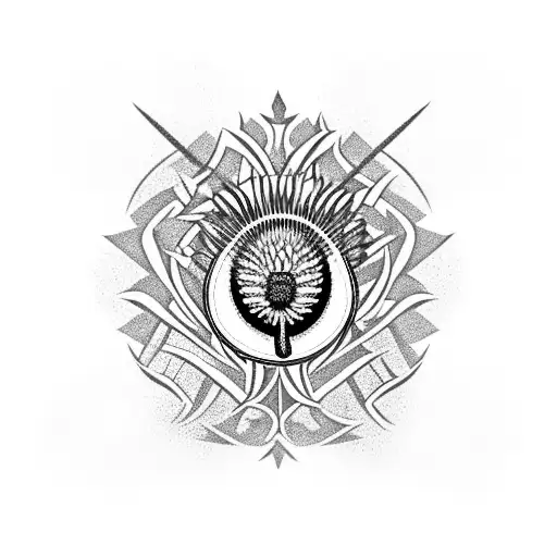Scottish Thistle With Claymore