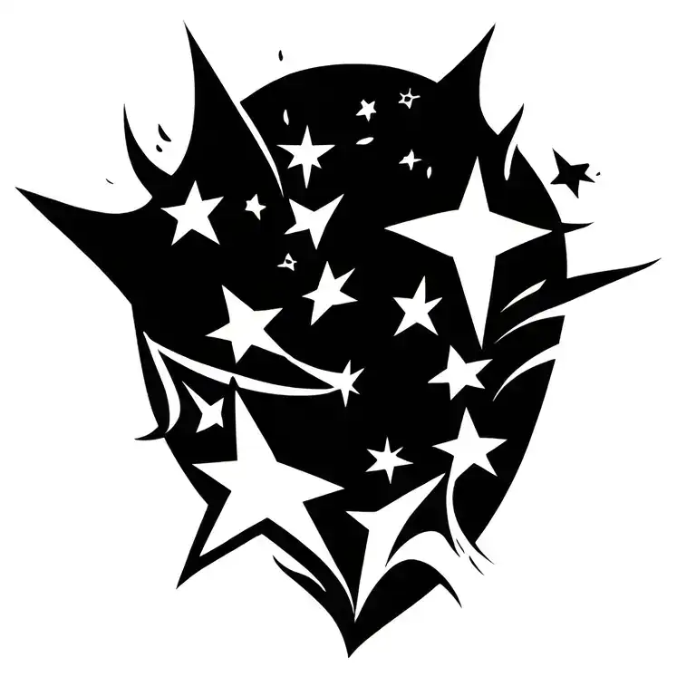 Shooting Stars Forming The Shape